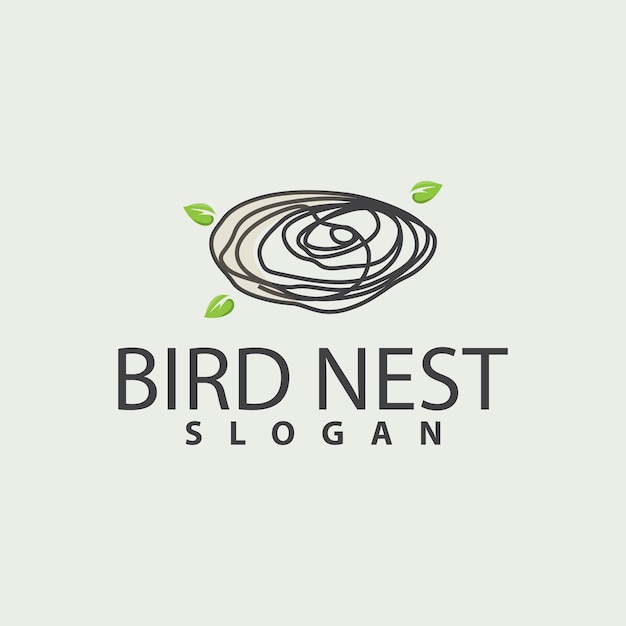 Vector bird nest logo bird house shelter vector modern line design minimalist style symbol template icon