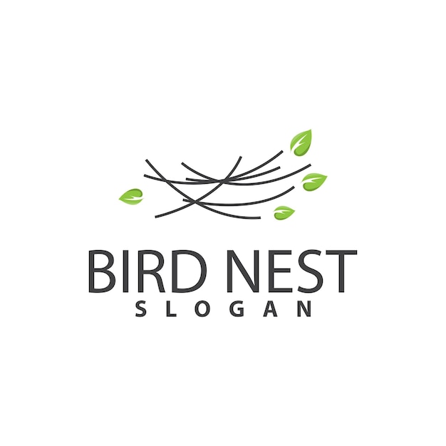 Bird Nest Logo Bird House Shelter Vector Modern Line Design Minimalist Style Symbol Template Icon