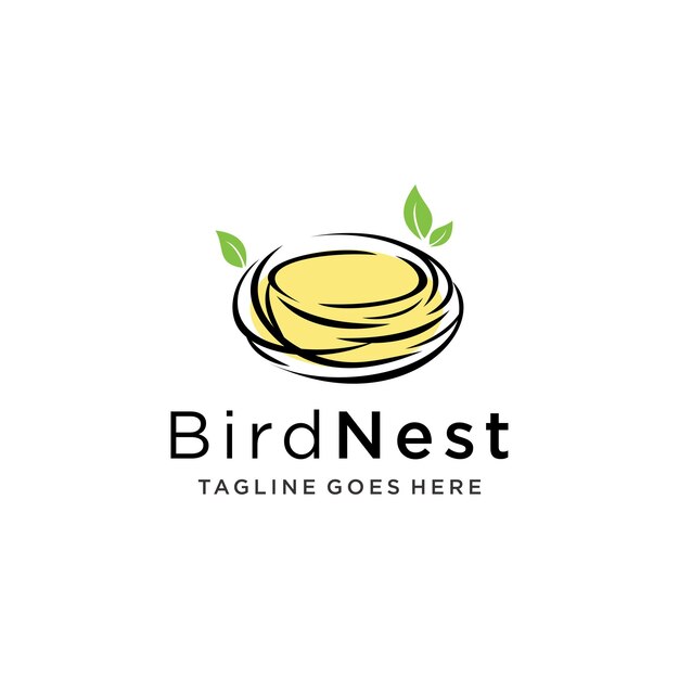 bird nest logo vector icon illustration with leaf symbol bird house symbol logo Vector template