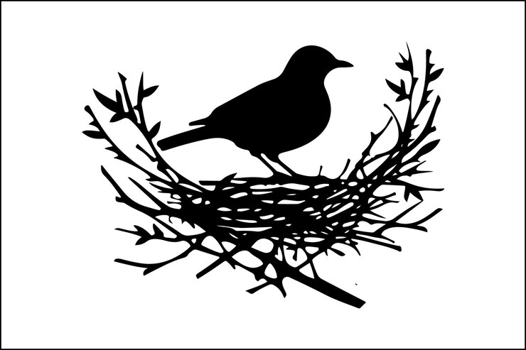 Vector bird nest vector art illustration bird nest vector art illustration free download