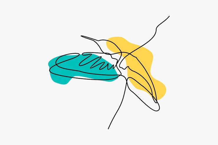 Vector bird one line art hand drawn illustration