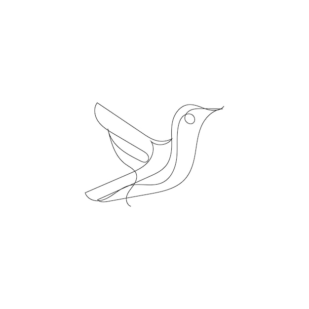 птица одна линия художественный логотип