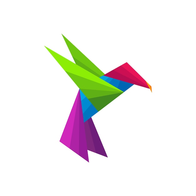 Bird origami logo design vettore icona simbolo modello illustrazione