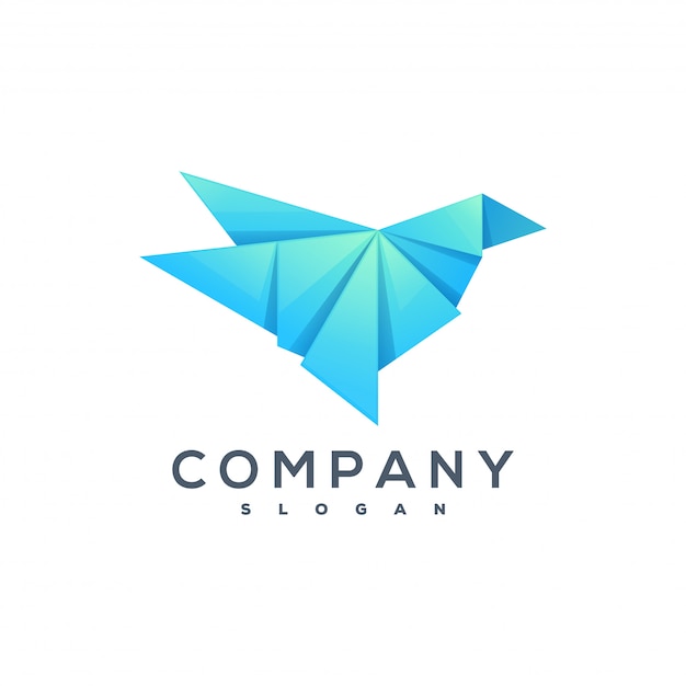 bird origami style logo