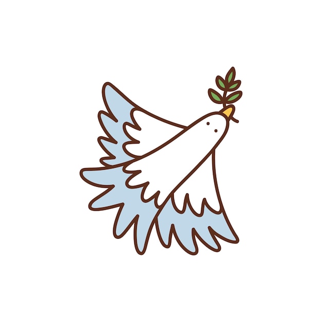 Vector bird of peace dove white pigeon world peace love symbol