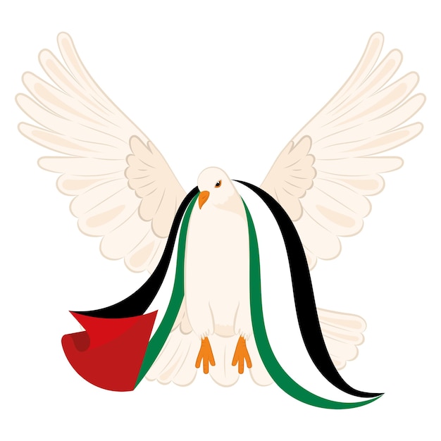 Bird of peace with flag of Palestine Vector