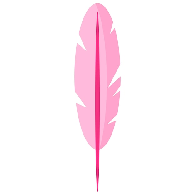 Bird pink feather. Wedding and valentine day concept.