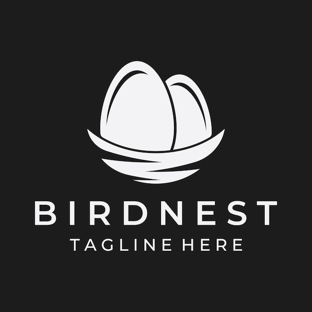 Bird's nest hipster logo creative design vector illustration template