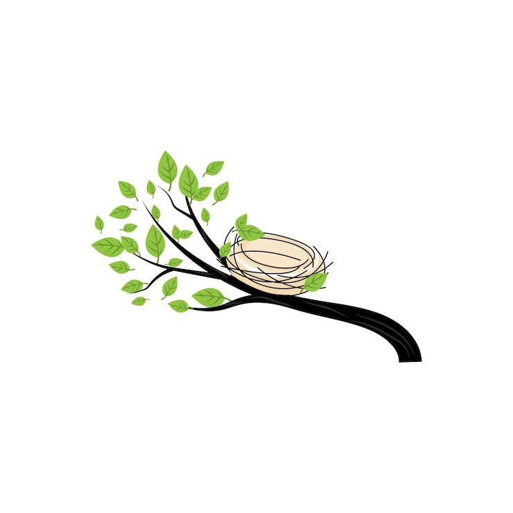Vector bird's nest logo vector design illustration template