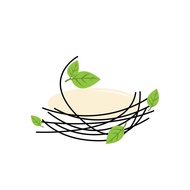 Bird's nest logo vector design illustration template