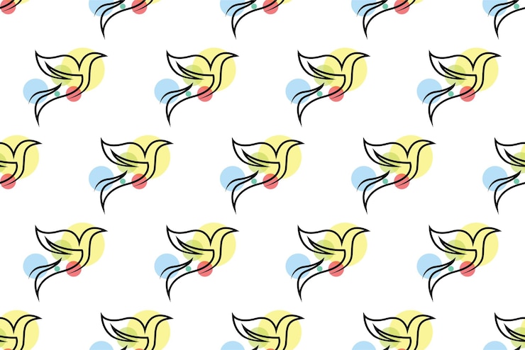 Vector bird seamless pattern background