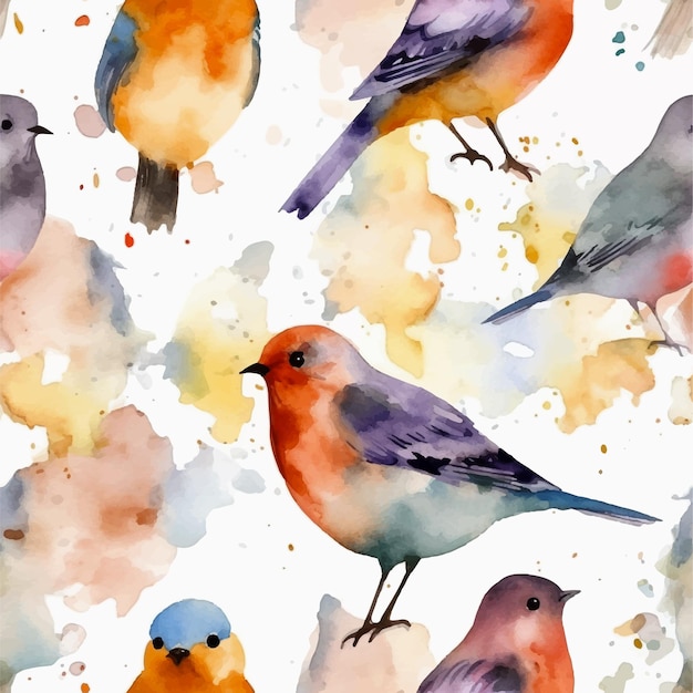 Bird seamless pattern vector