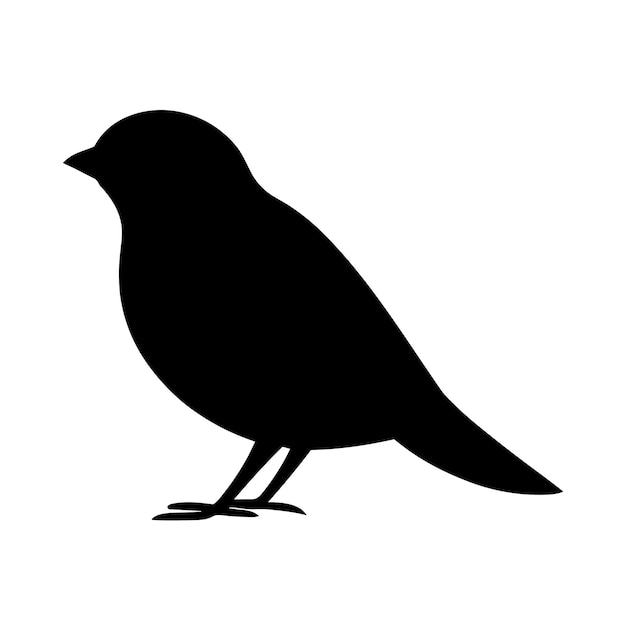 Disegno della silhouette dell'uccello su sfondo bianco vettoriale