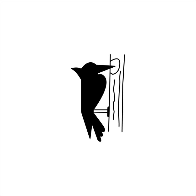 Вектор Иллюстрационный шаблон с иконой силуэта птицы для многих целей изолирован на белом фоне