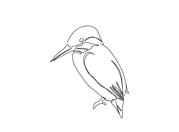 Vector bird single-line art drawing continues line vector illustration