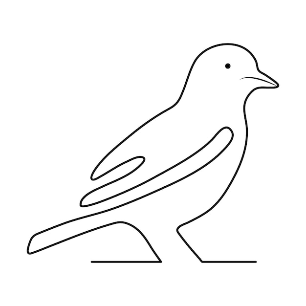 Bird single line design and line art vector drawing