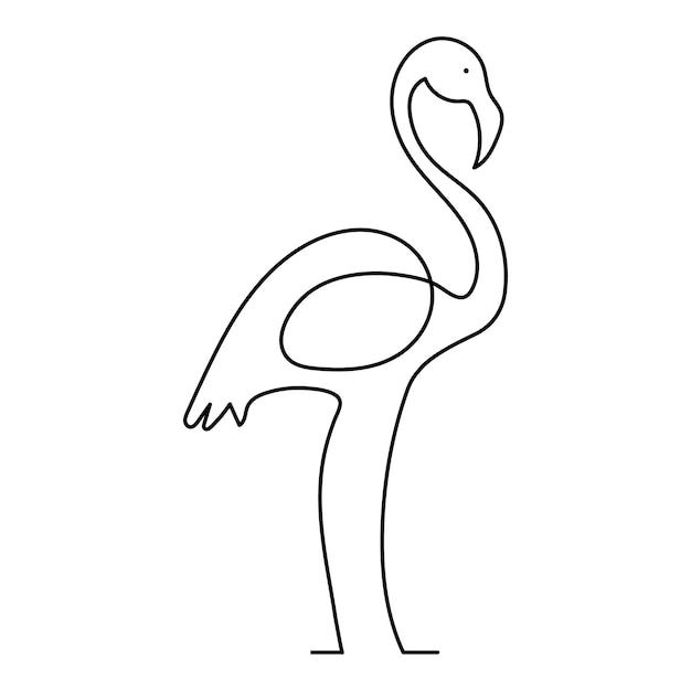 Bird single line line art vector design and line art vector drawing