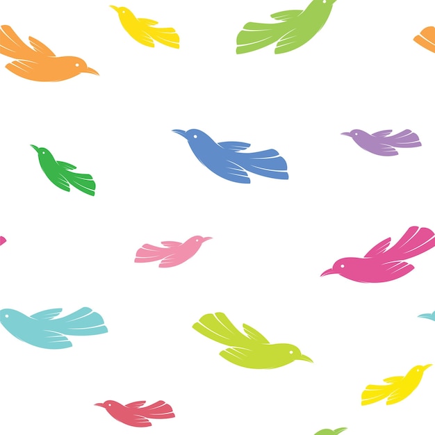 Bird vector art background design for fabric and decor. Seamless pattern