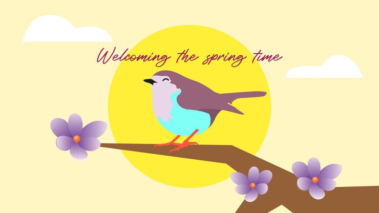 Vector bird welcoming spring time