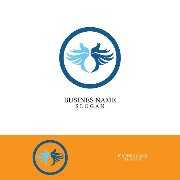 Bird wing dove logo template