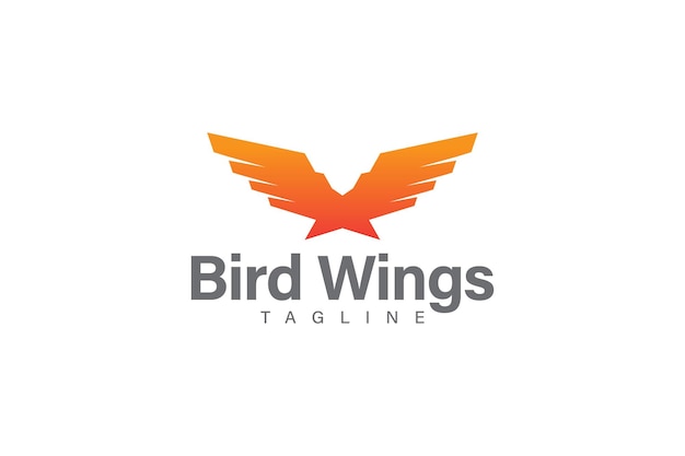Bird wing logo design vector