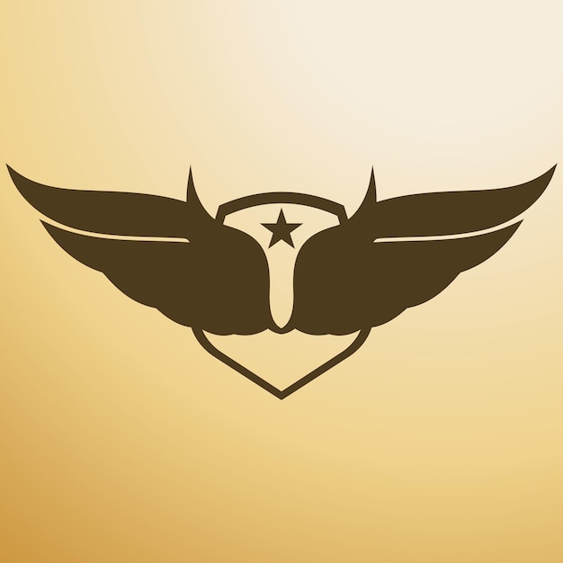 Bird wing shield logo illustration