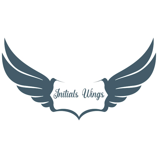 Vector bird wings initials logo suitable for initials of business industry company