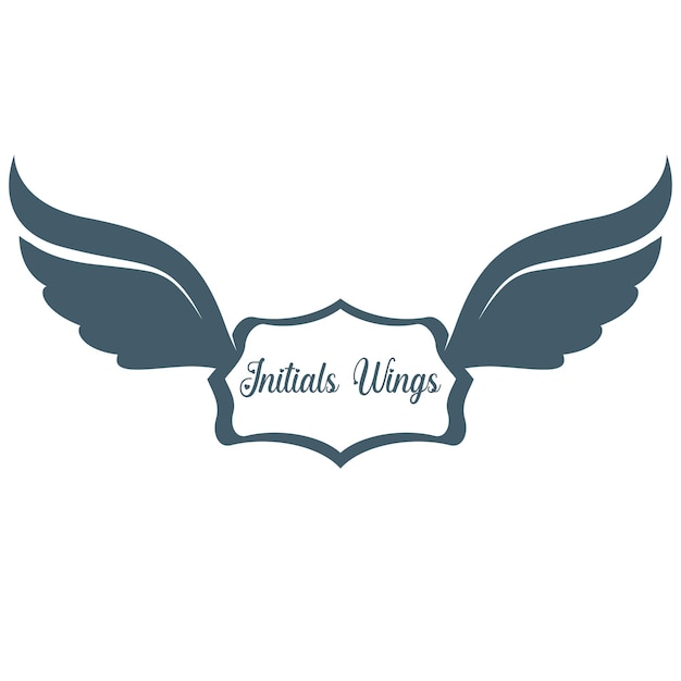 Логотип с инициалами птичьих крыльев подходит для инициалов компании бизнес-индустрии