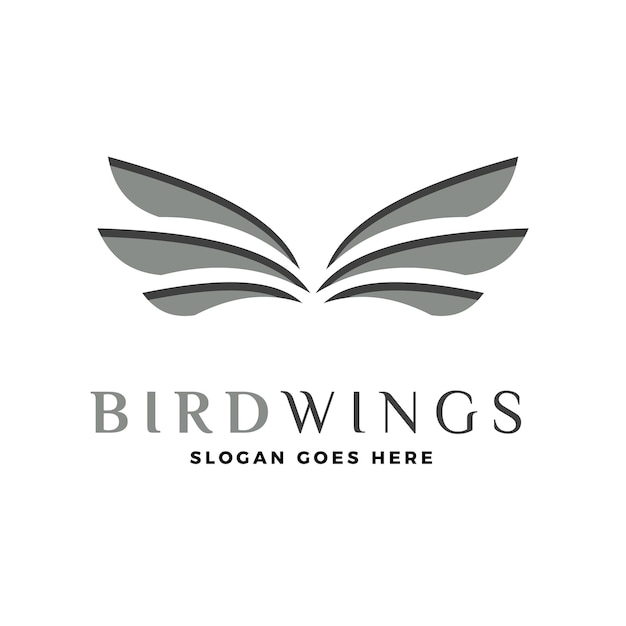 Bird wings logo vector icon illustration