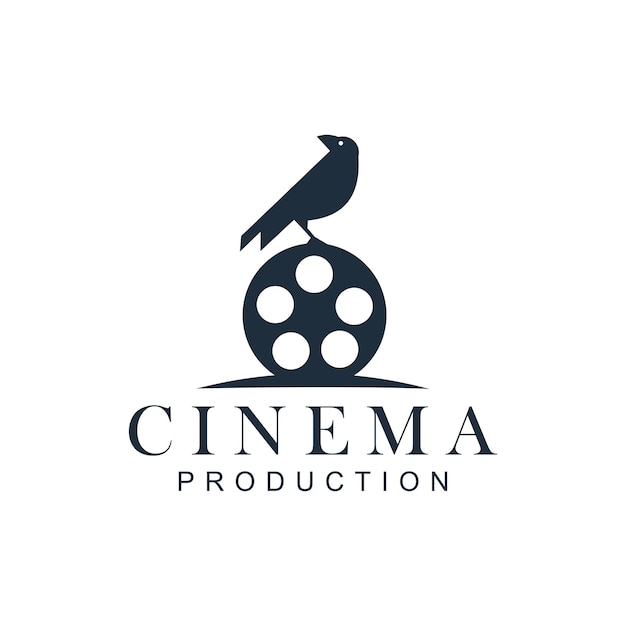 Uccello con attrezzature cinematografiche buon design del logo per movie maker