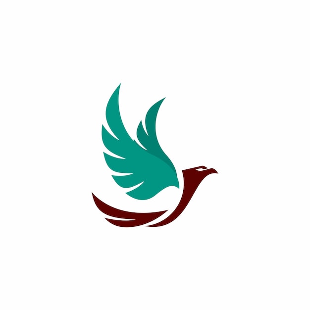 A bird with a green wings logo