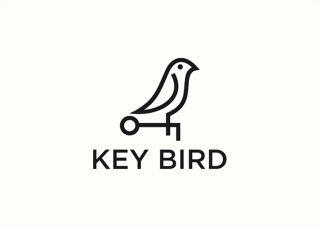 bird with house key logo design vector silhouette illustration