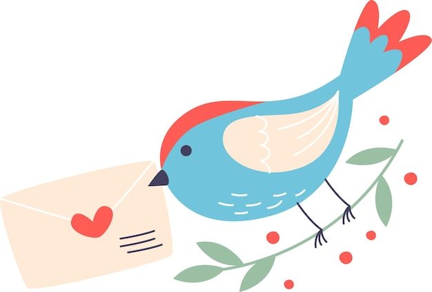 Vector bird with letter