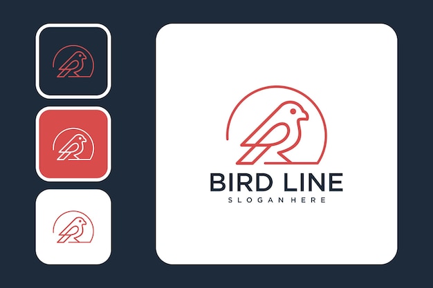 Uccello con disegno del logo della linea