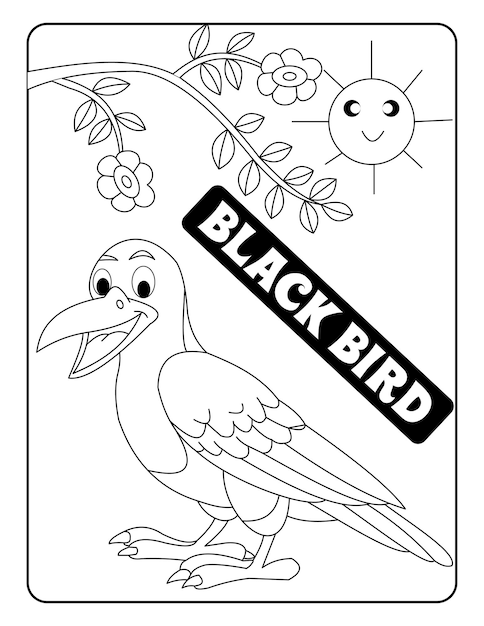 Bird with name coloring pages print ready