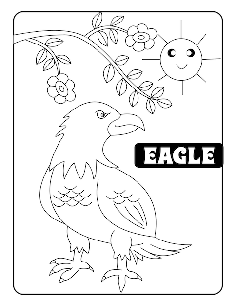 Bird with name coloring pages print ready