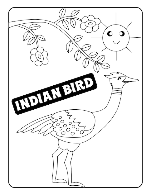 Bird with name coloring pages print ready