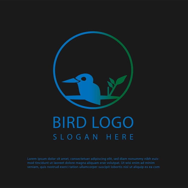 bird with nature unique logotype