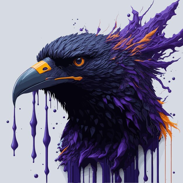 A bird with purple feathers and a black head