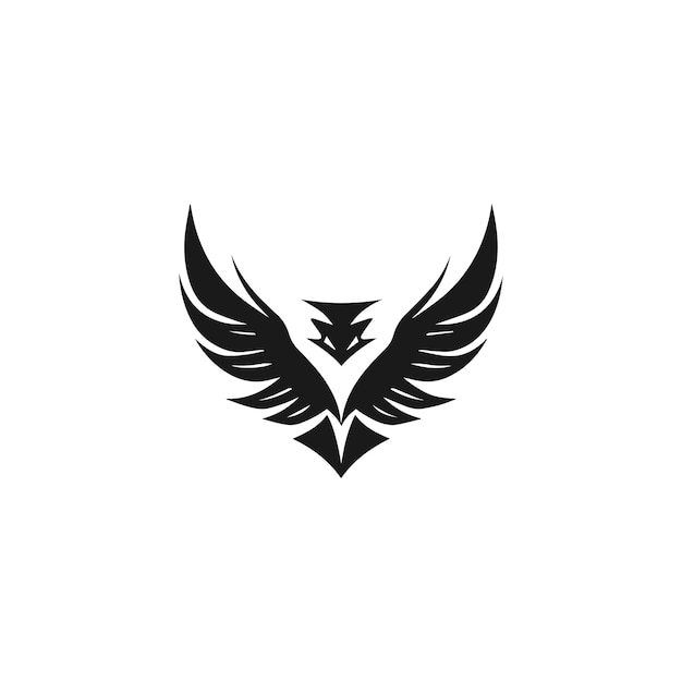Bird with Wings Abstract Logo design Concept Phoenix Logo Design Creative Black Firebird Symbol