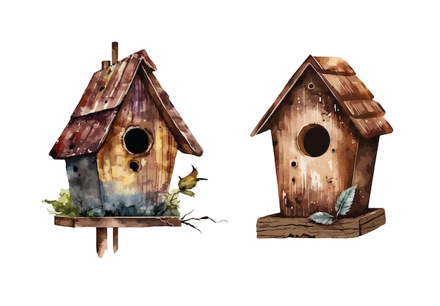 Vettore illustrazione vettoriale isolata clipart birdhouse