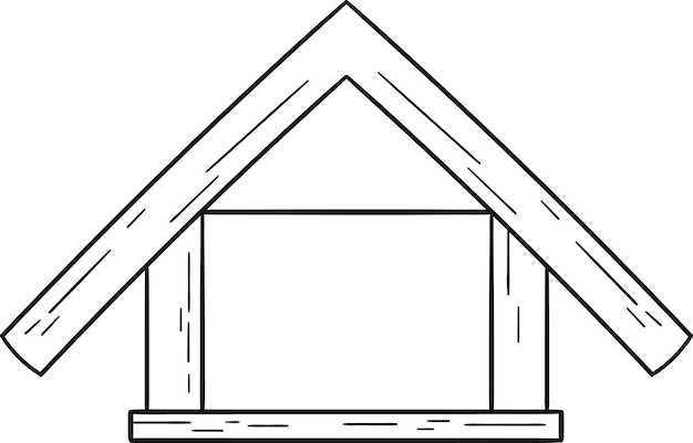 Vector birdhouse feeder outline