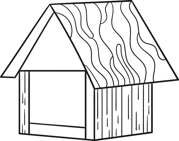 Vector birdhouse feeder outline