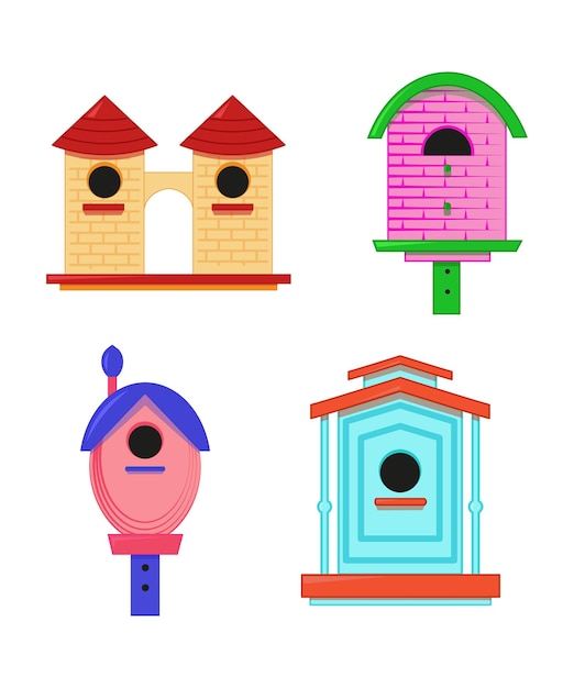 Vector birdhouses collection