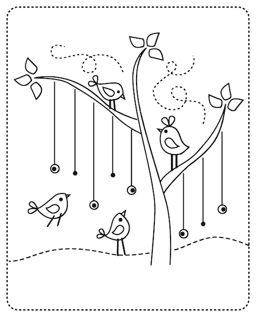 Birdinlove coloring sheet