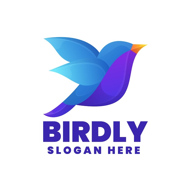 Vector birdly logo gradiënt kleurrijke stijl