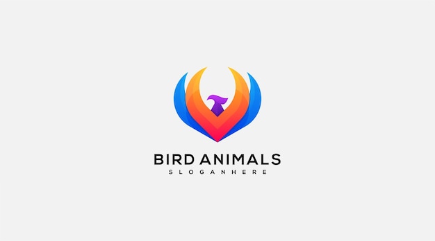 Birds anomals vector logo template design symbol