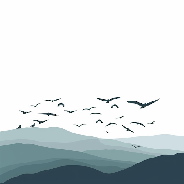 Vector birds flying 2