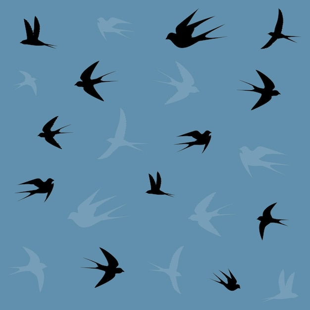 Vector birds iconsbirds flying set