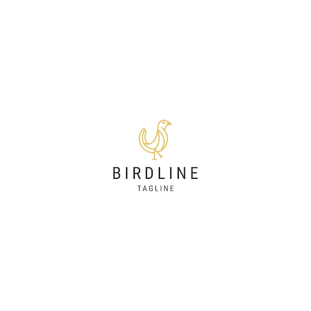 Birds line logo icon design template